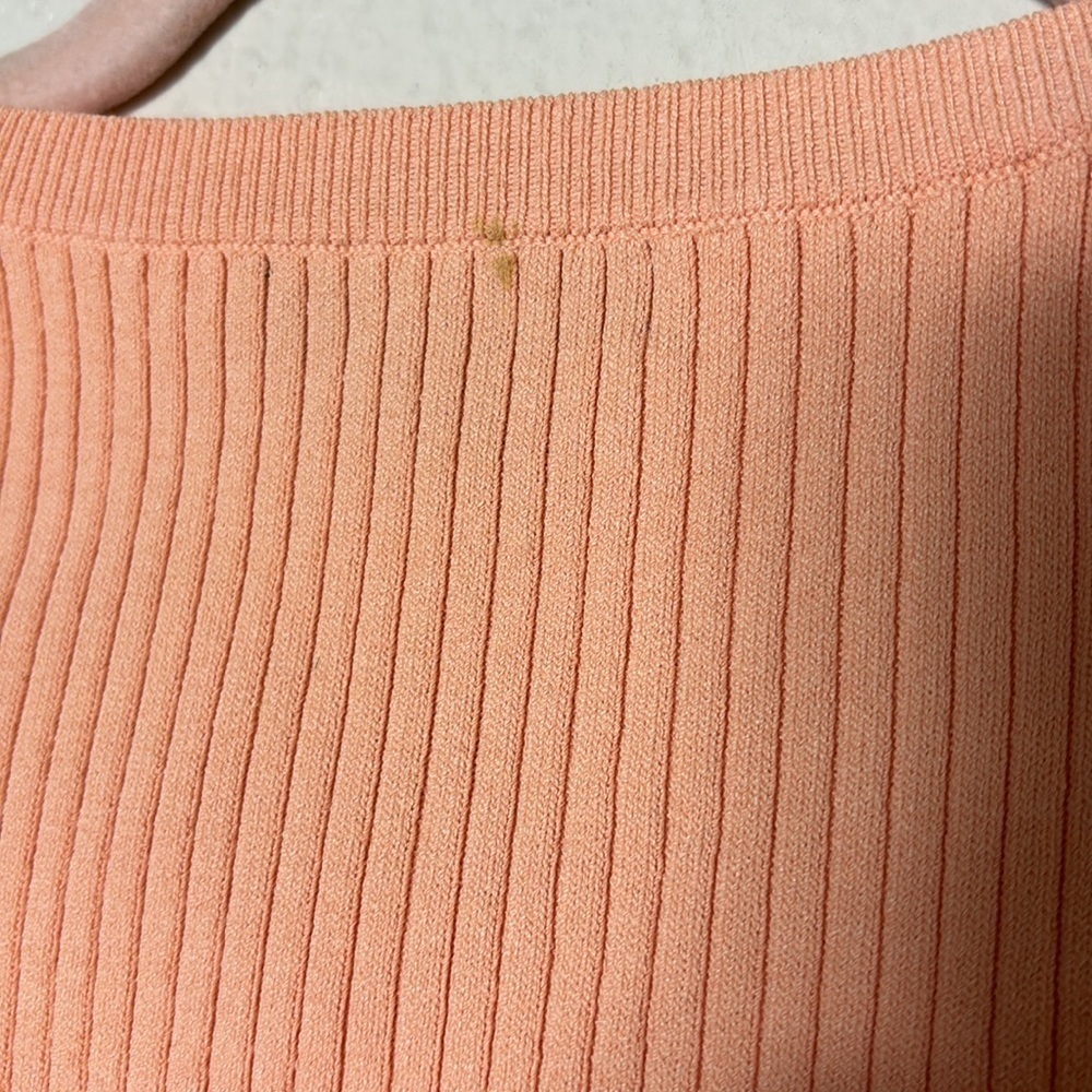 J. Crew Supersculpt ribbed stretch crewneck sweater T-Top Shirt in coral size L - Picture 11 of 11